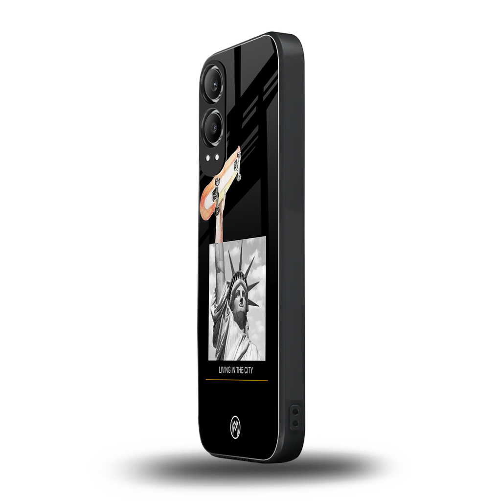 living in the city back phone cover | glass case for oneplus nord ce 4 lite