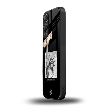 living in the city back phone cover | glass case for oneplus nord ce 4 lite