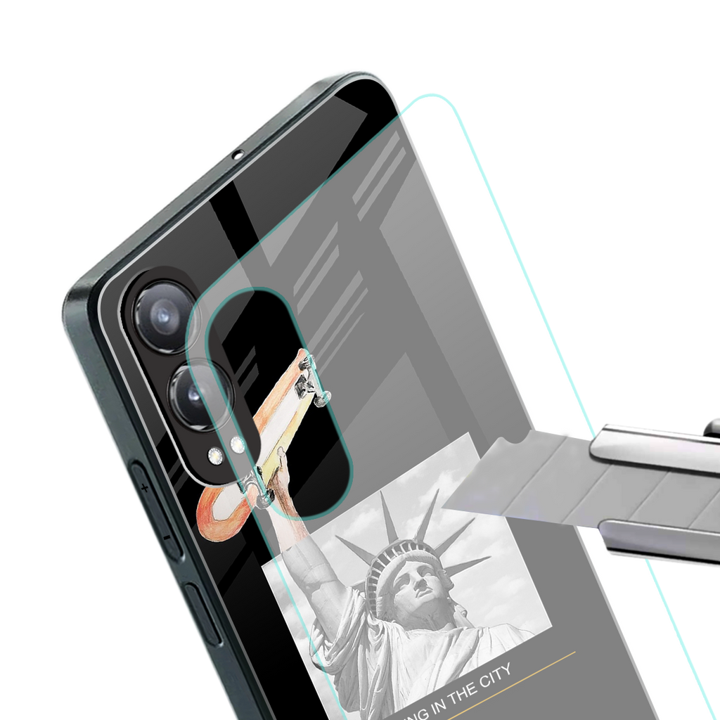 living in the city back phone cover | glass case for oneplus nord ce 4 lite