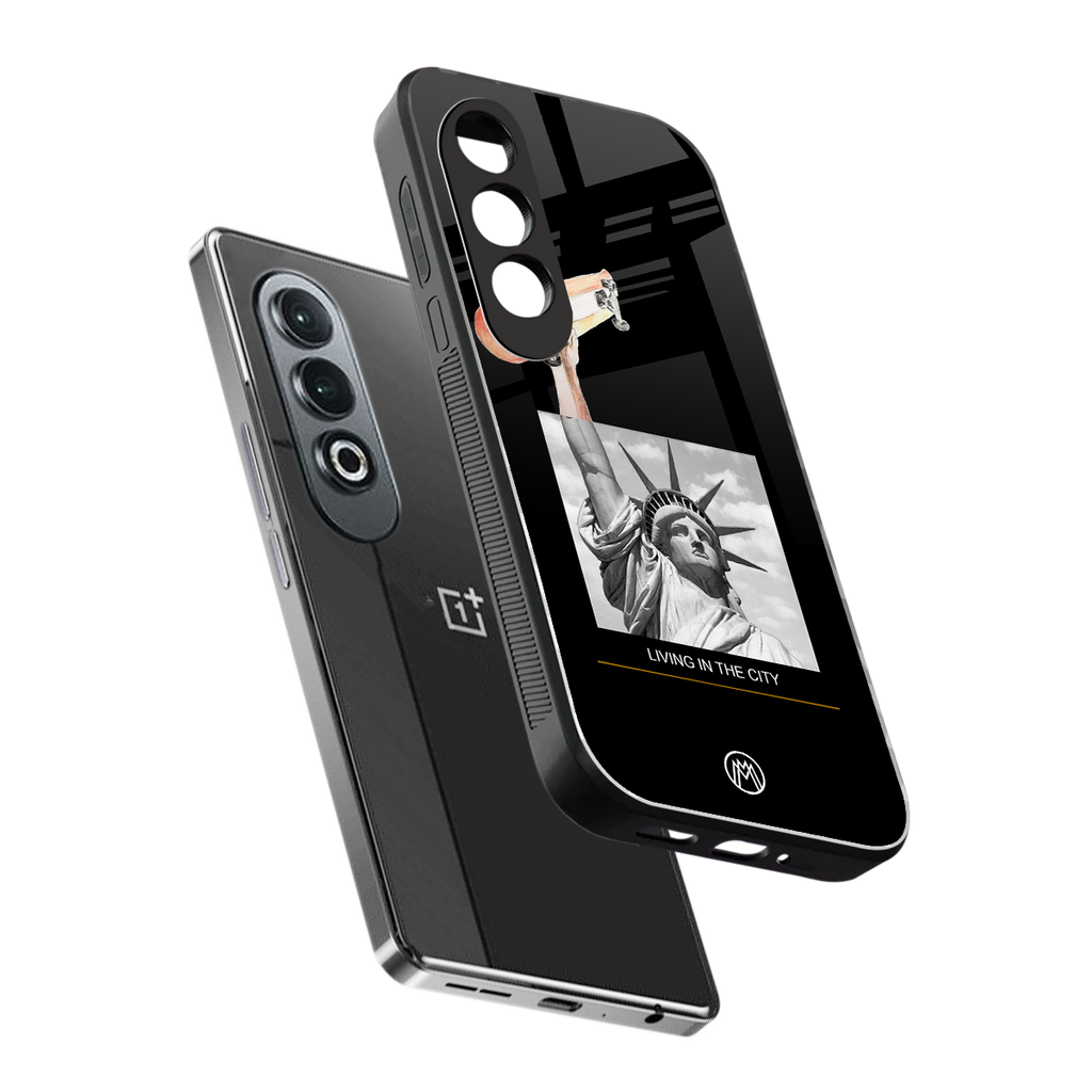 living in the city back phone cover | glass case for oneplus nord ce 4
