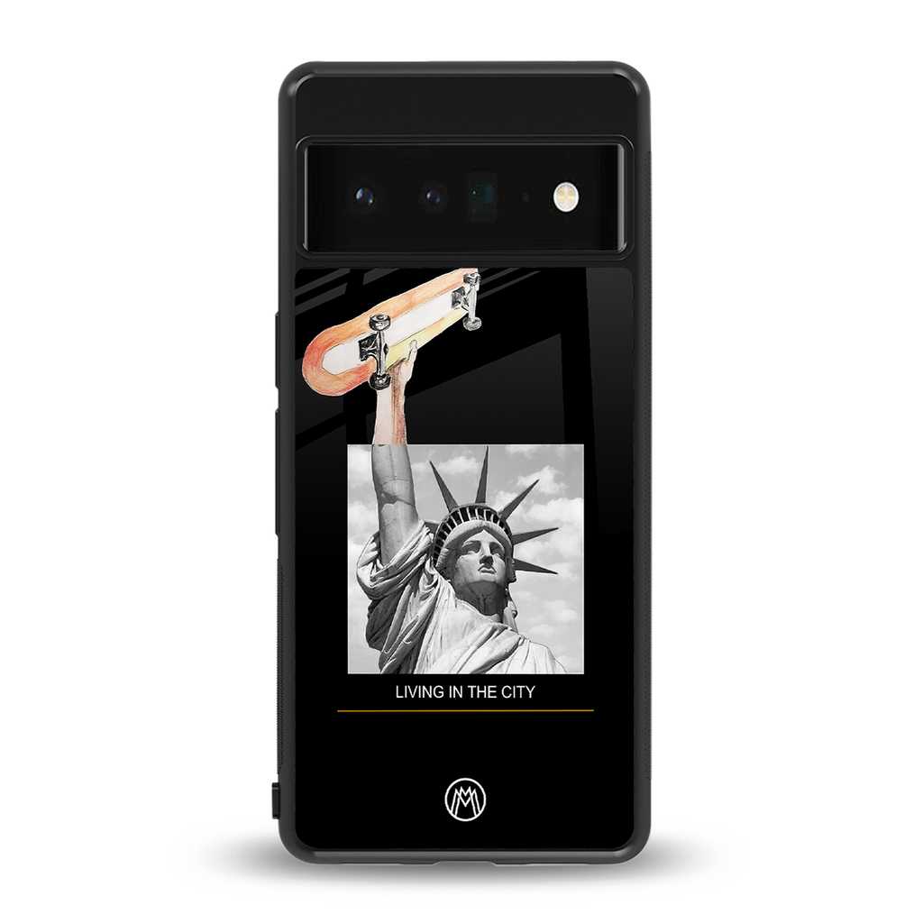 living in the city back phone cover | glass case for google pixel 6 pro