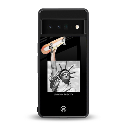 living in the city back phone cover | glass case for google pixel 6 pro