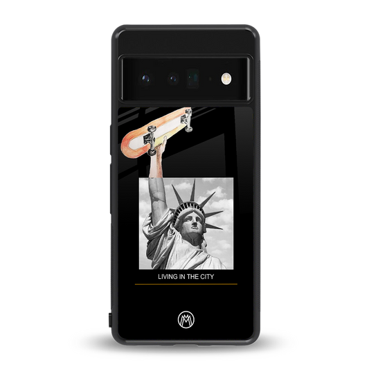 living in the city back phone cover | glass case for google pixel 6 pro