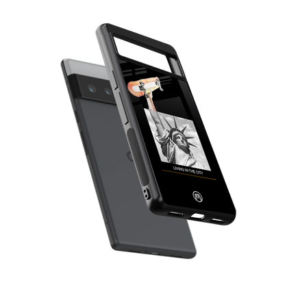 living in the city back phone cover | glass case for google pixel 6 pro