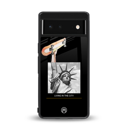 living in the city back phone cover | glass case for Google Pixel 6A