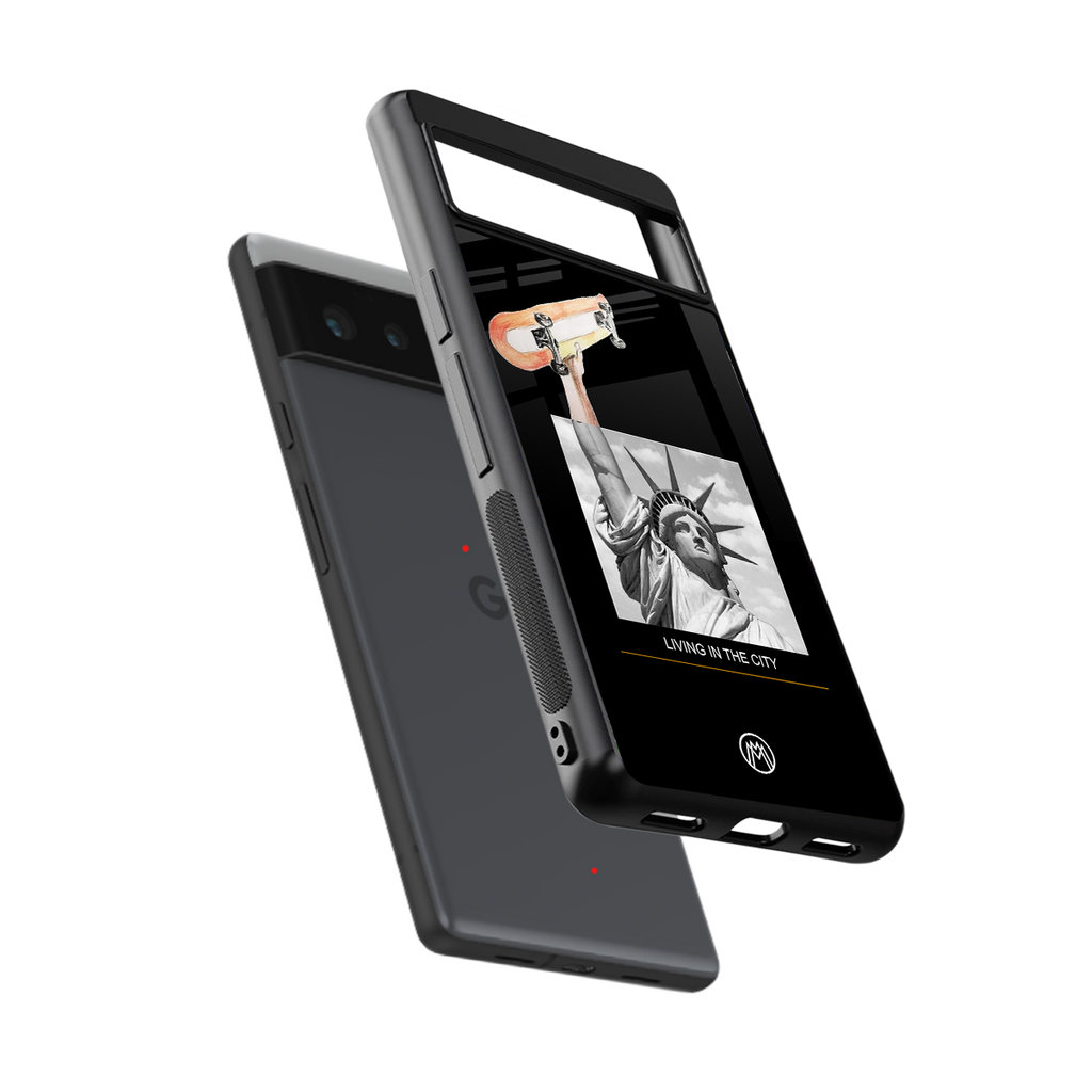 living in the city back phone cover | glass case for google pixel 6
