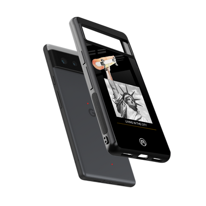 living in the city back phone cover | glass case for Google Pixel 6A