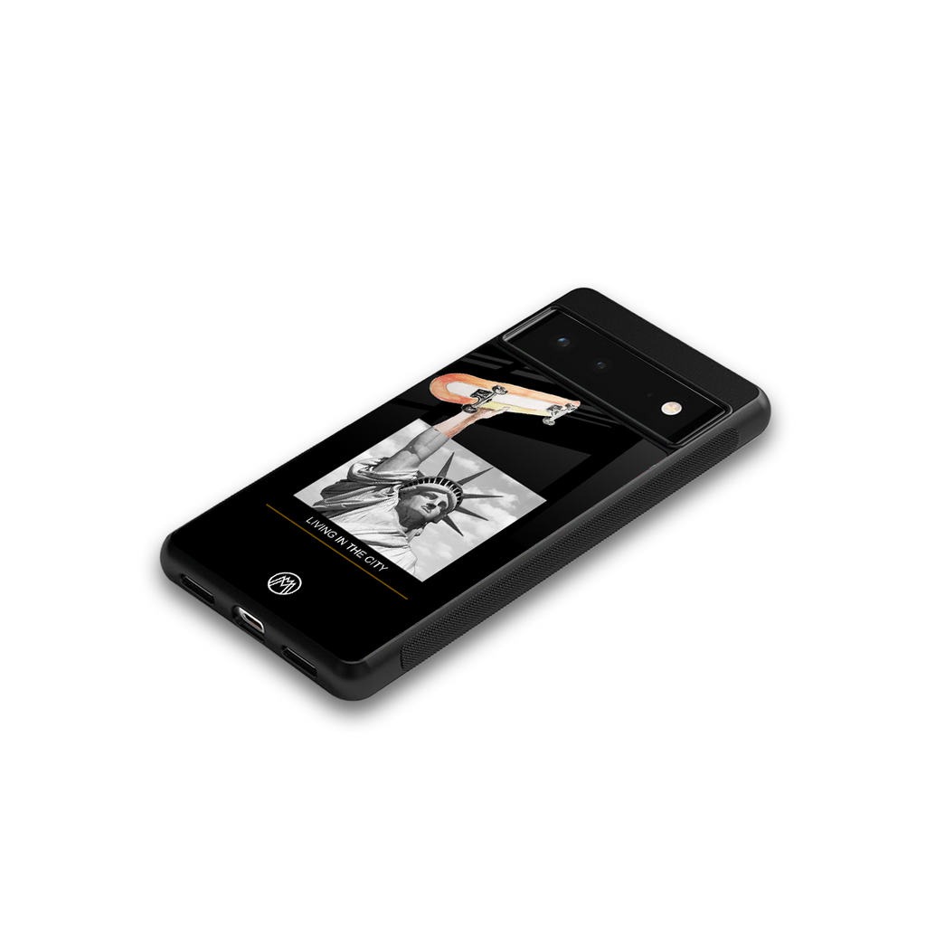 living in the city back phone cover | glass case for Google Pixel 6A