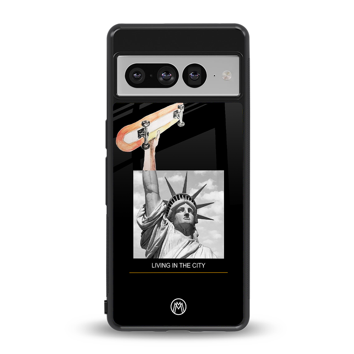 living in the city back phone cover | glass case for google pixel 7 pro