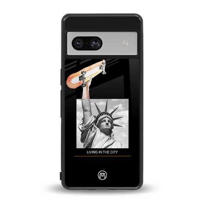 living in the city back phone cover | glass case for Google Pixel 7