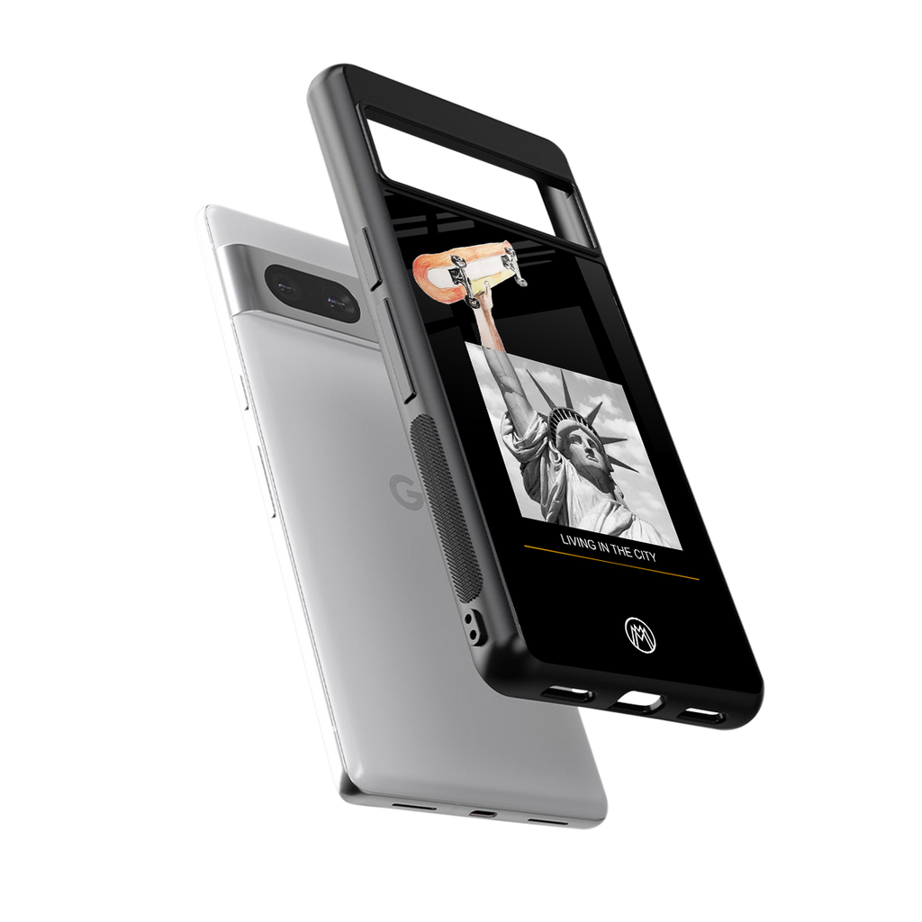 living in the city back phone cover | glass case for Google Pixel 7