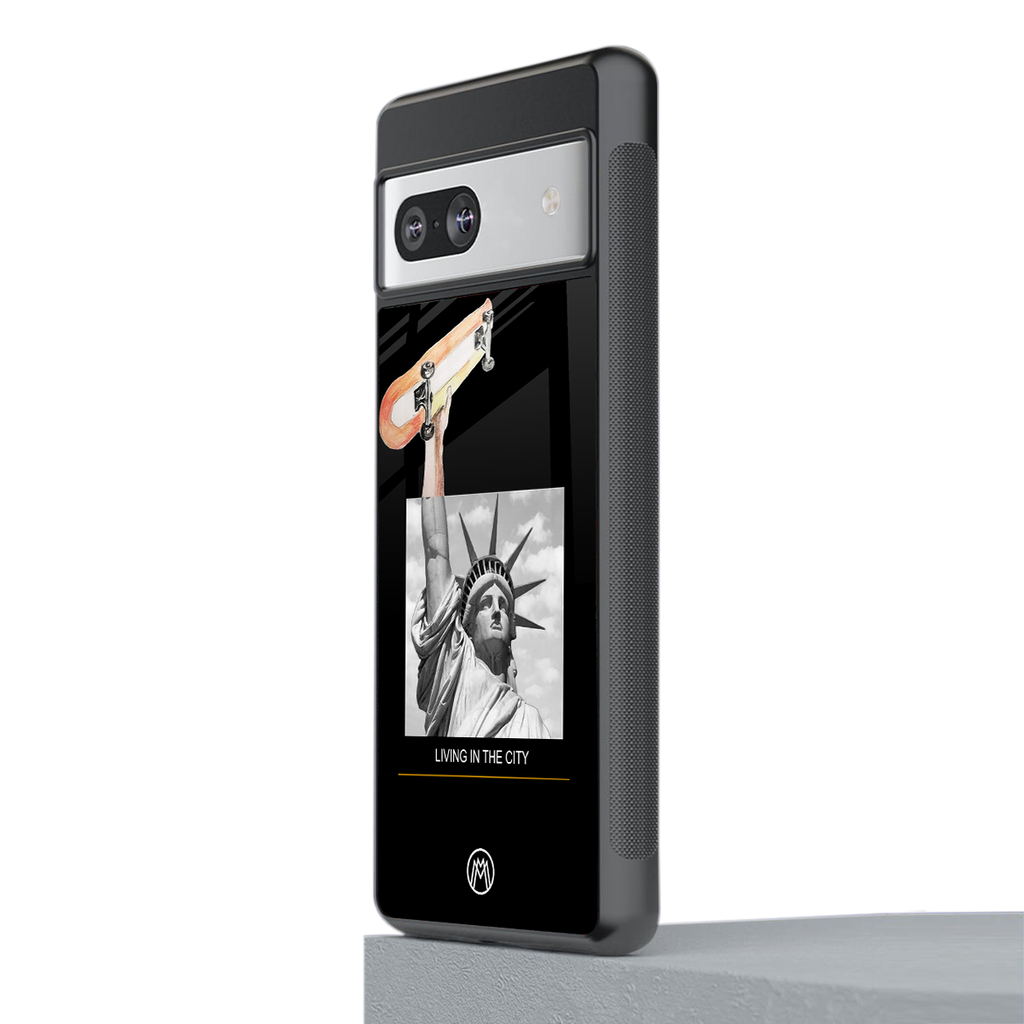 living in the city back phone cover | glass case for Google Pixel 7