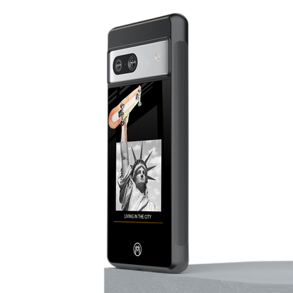 living in the city back phone cover | glass case for Google Pixel 7
