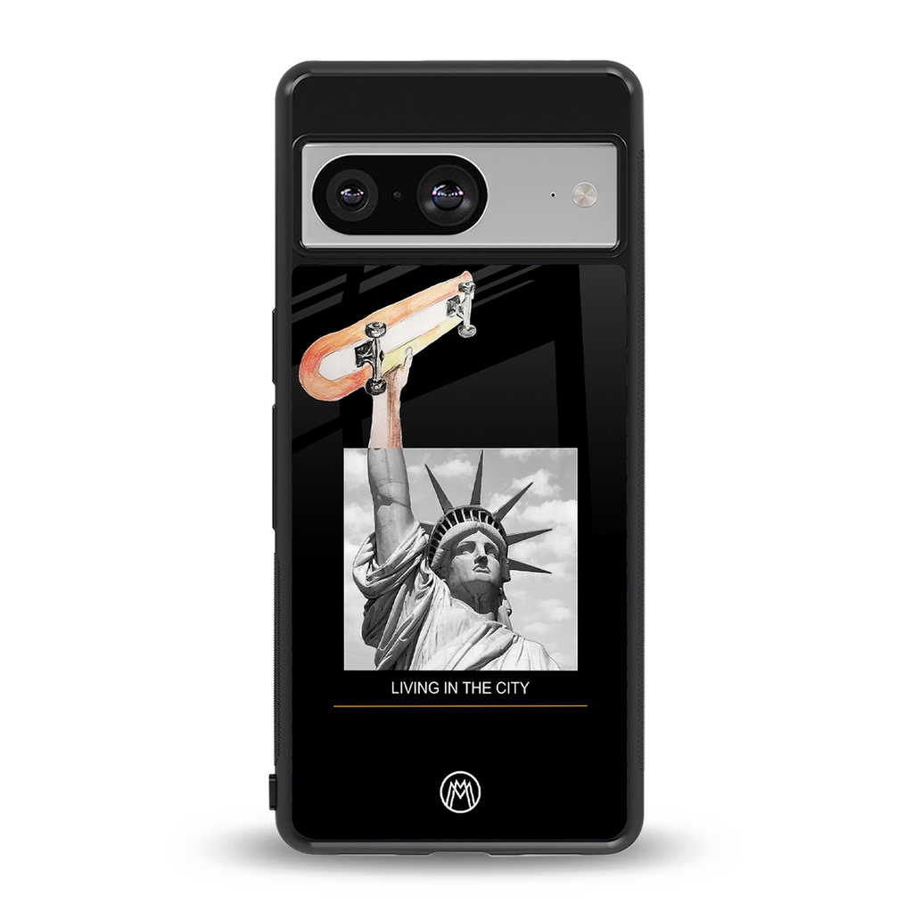 living in the city back phone cover | glass case for Google Pixel 8