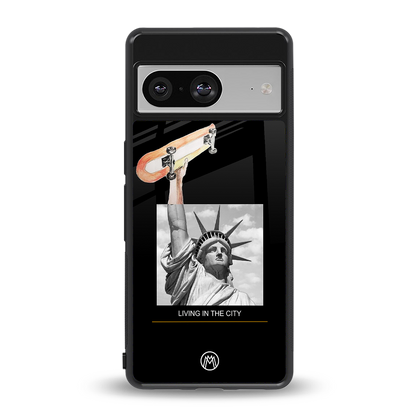 living in the city back phone cover | glass case for Google Pixel 8