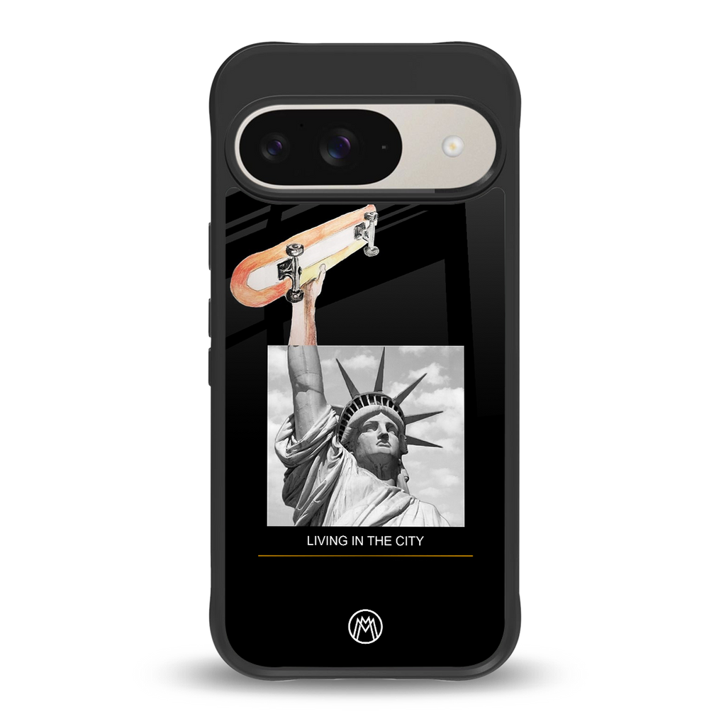 living in the city back phone cover | glass case for google pixel 9