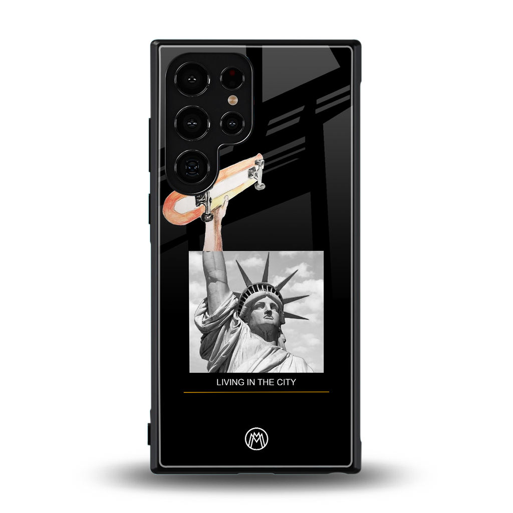 living in the city back phone cover | glass case for samsung galaxy s23 ultra