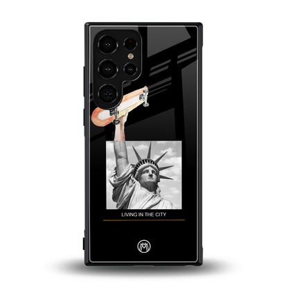 living in the city back phone cover | glass case for samsung galaxy s23 ultra
