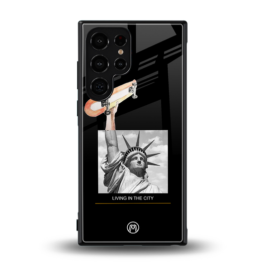 living in the city back phone cover | glass case for samsung galaxy s23 ultra