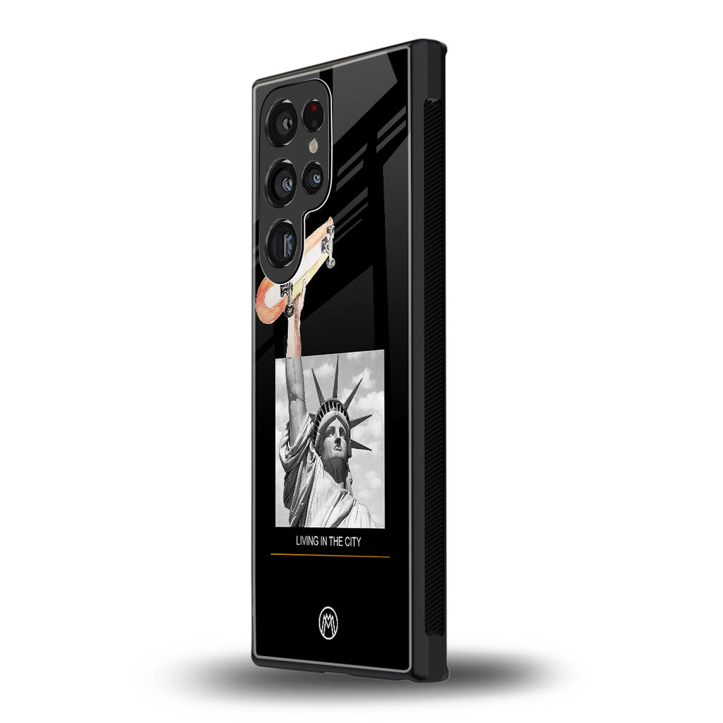 living in the city back phone cover | glass case for samsung galaxy s23 ultra