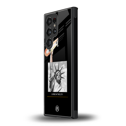 living in the city back phone cover | glass case for samsung galaxy s23 ultra