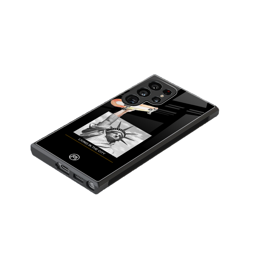living in the city back phone cover | glass case for samsung galaxy s23 ultra