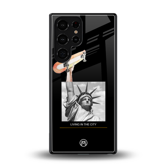 living in the city back phone cover | glass case for samsung galaxy s25 ultra