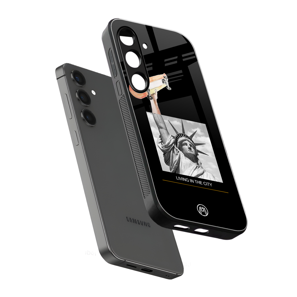 living in the city back phone cover | glass case for samsung galaxy s25