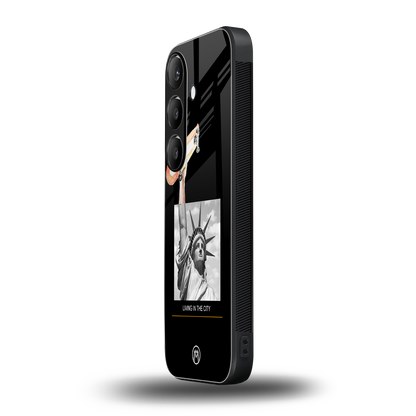 living in the city back phone cover | glass case for samsung galaxy s24 fe