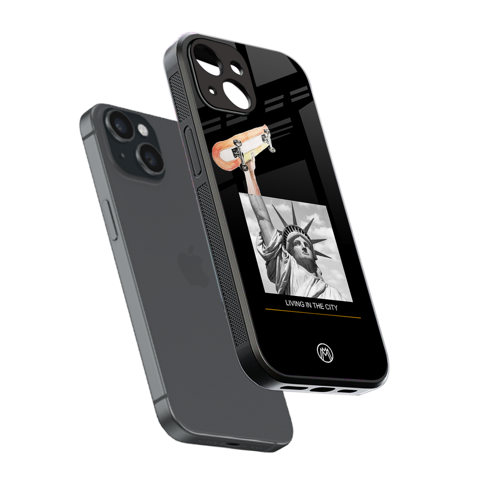living in the city back phone cover | glass case for iphone 14