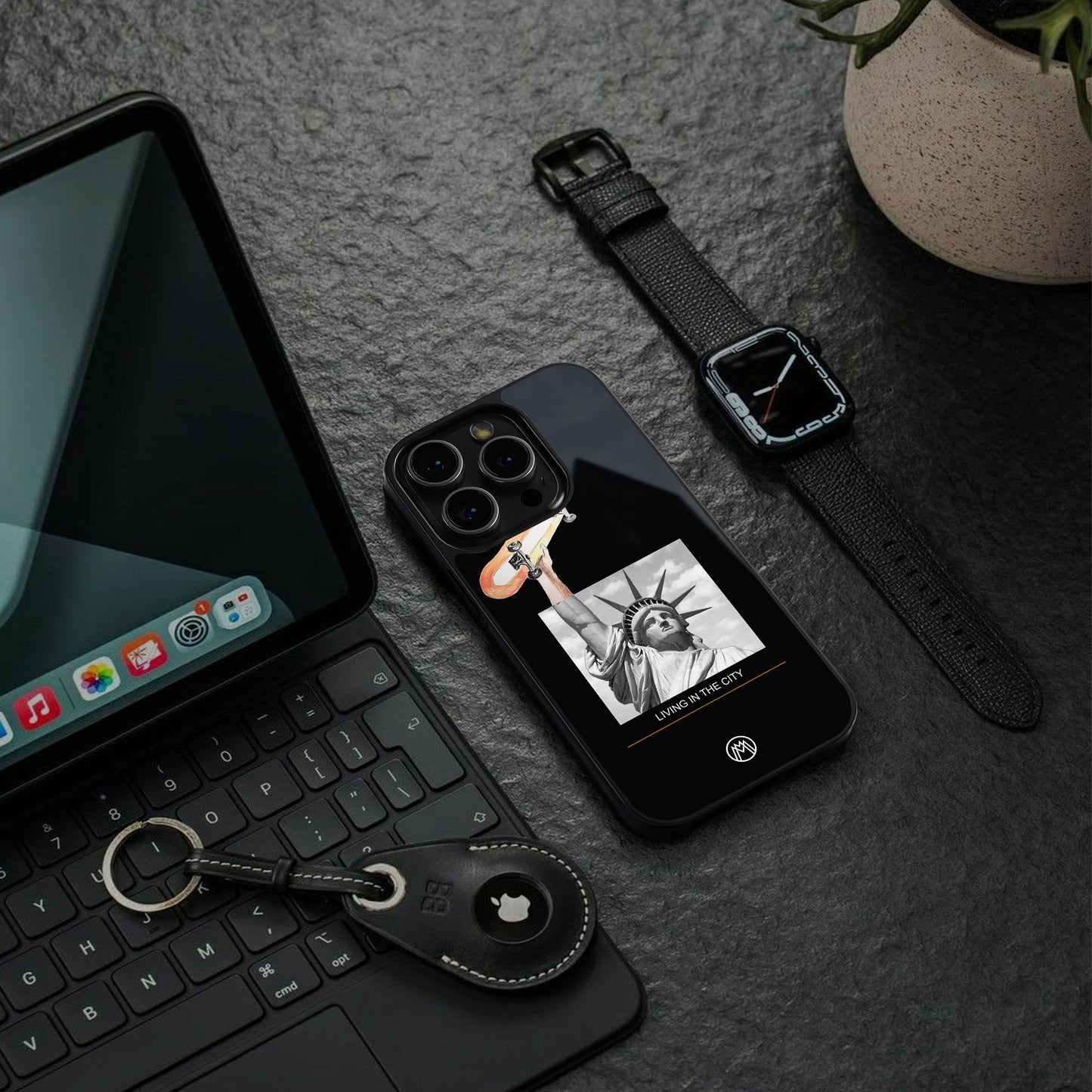 living in the city back phone cover | glass case for google pixel 9 pro xl