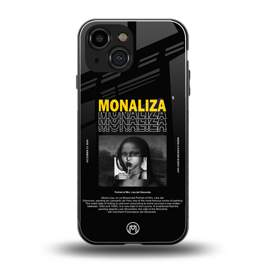 lollipop monaliza back phone cover | glass case for iphone 13 mini