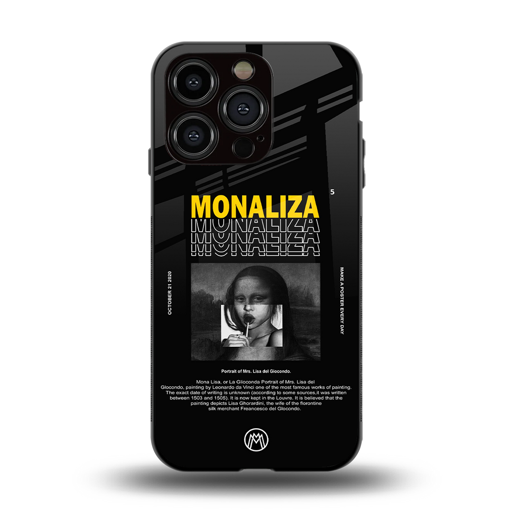 lollipop monaliza back phone cover | glass case for iphone 13 pro