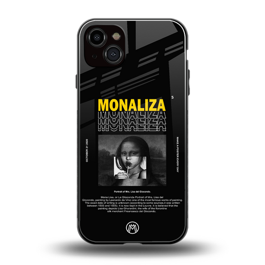lollipop monaliza back phone cover | glass case for iphone 14 plus