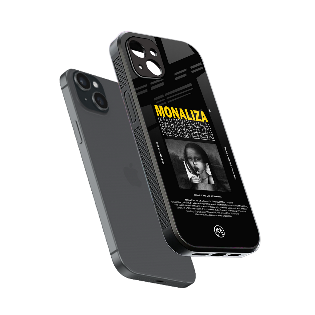 lollipop monaliza back phone cover | glass case for iphone 14 plus