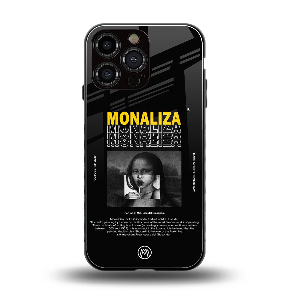 lollipop monaliza back phone cover | glass case for iphone 15 pro max