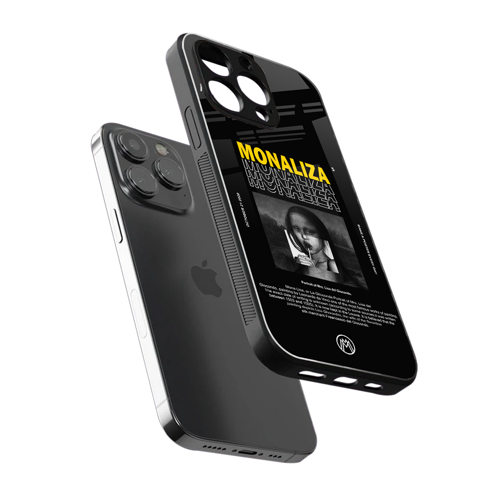 lollipop monaliza back phone cover | glass case for iphone 15 pro max
