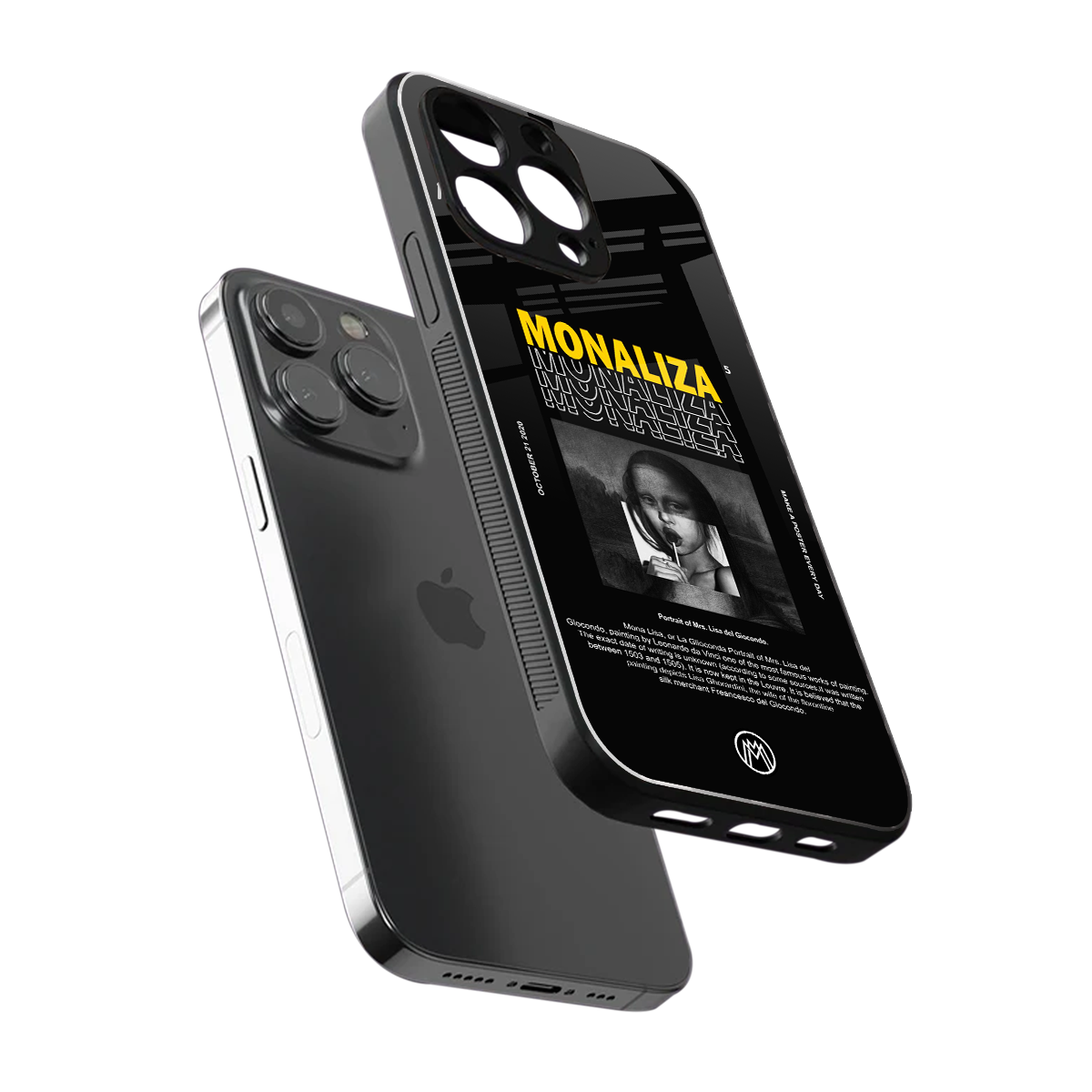 lollipop monaliza back phone cover | glass case for iphone 15 pro max