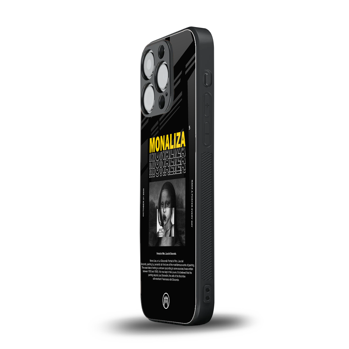 lollipop monaliza back phone cover | glass case for iphone 15 pro