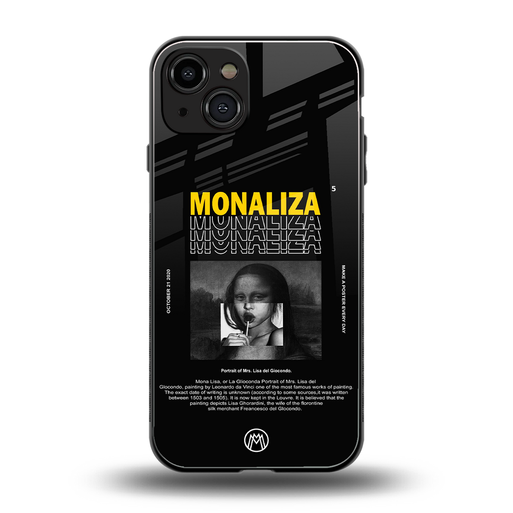 lollipop monaliza back phone cover | glass case for iphone 15