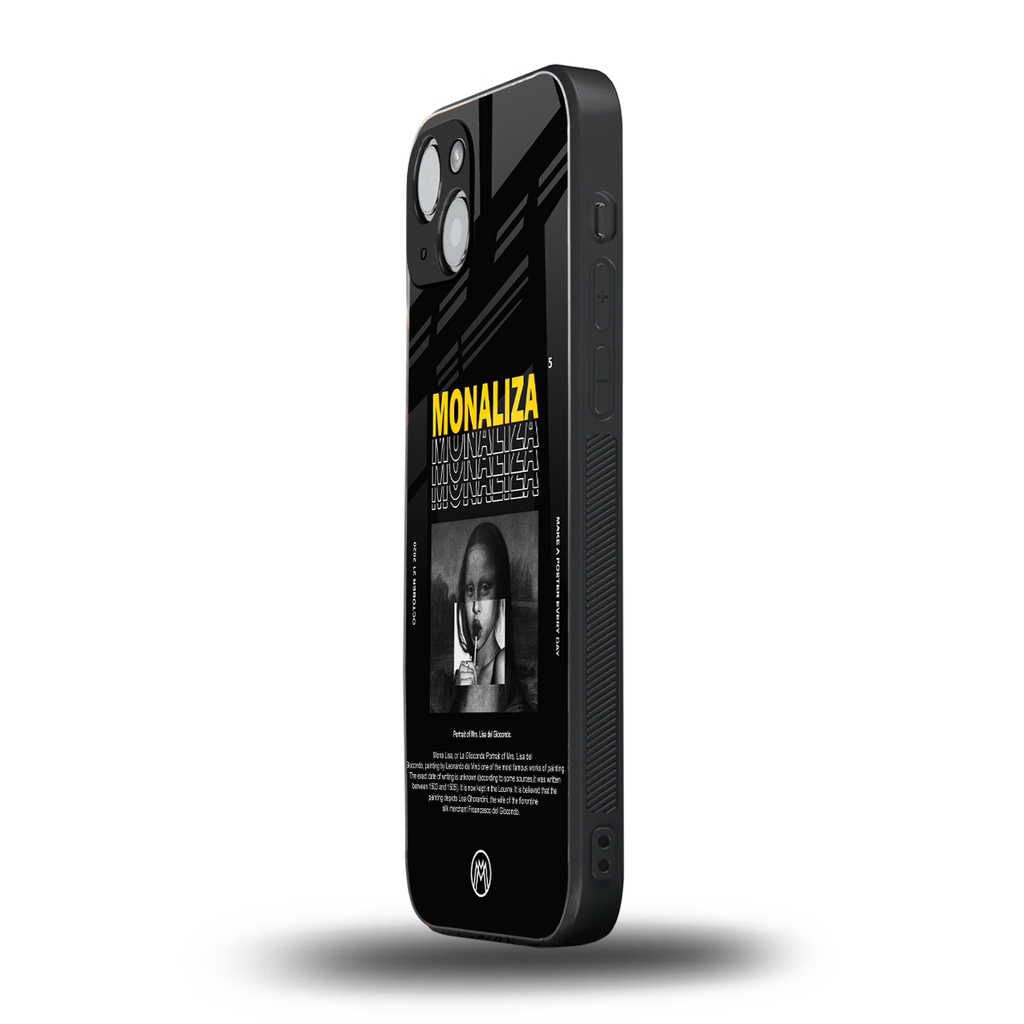 lollipop monaliza back phone cover | glass case for iphone 15