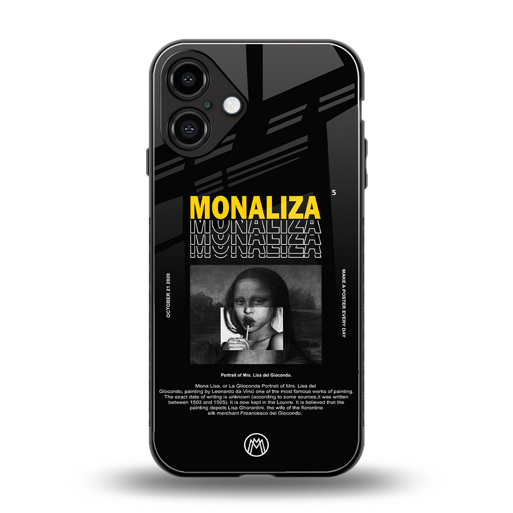lollipop monaliza back phone cover | glass case for iphone 16 plus
