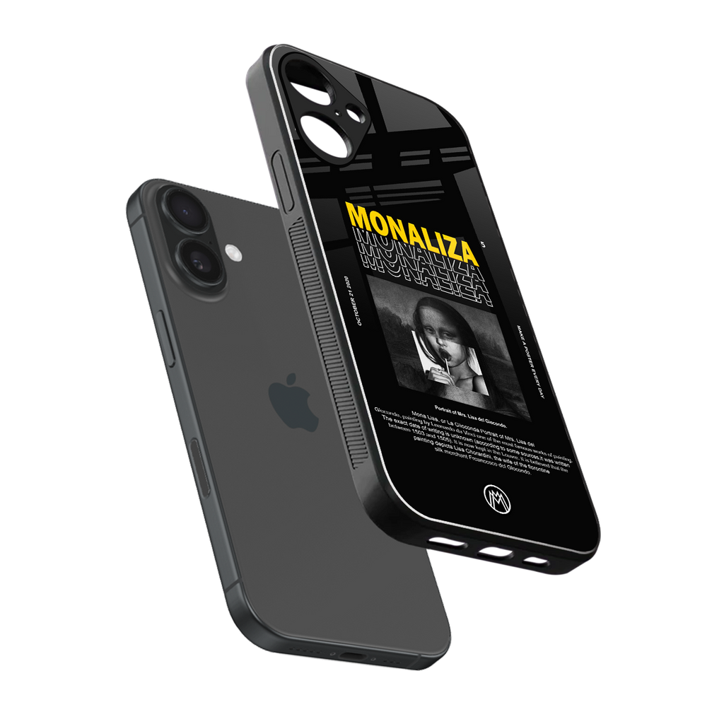 lollipop monaliza back phone cover | glass case for iphone 16 plus