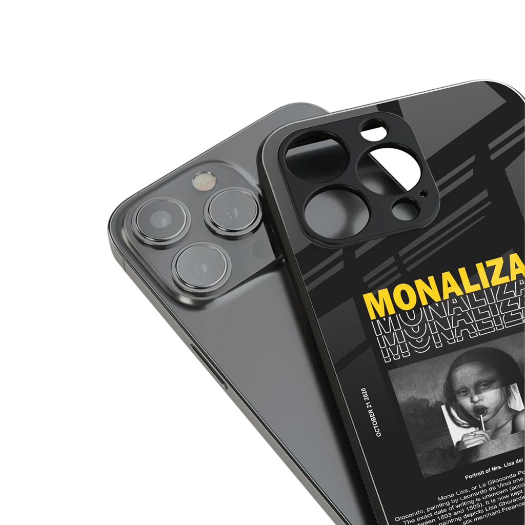 lollipop monaliza back phone cover | glass case for iphone 16 pro