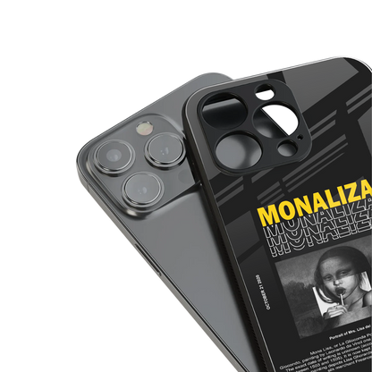 lollipop monaliza back phone cover | glass case for iphone 15 pro