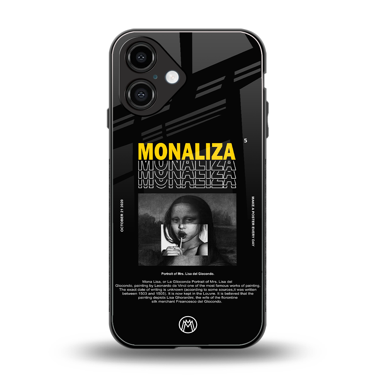 lollipop monaliza back phone cover | glass case for iphone 16