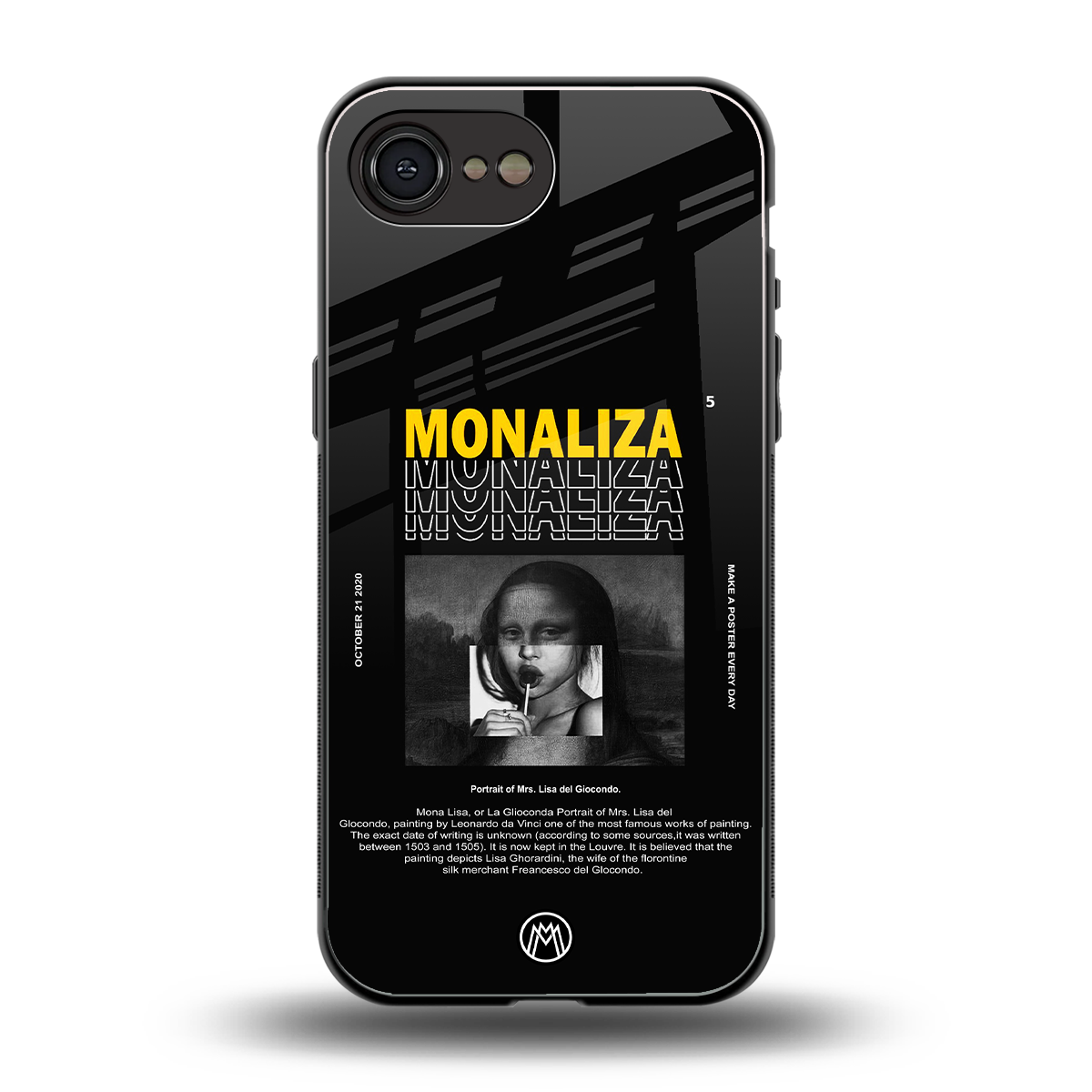 lollipop monaliza back phone cover | glass case for iphone 16e
