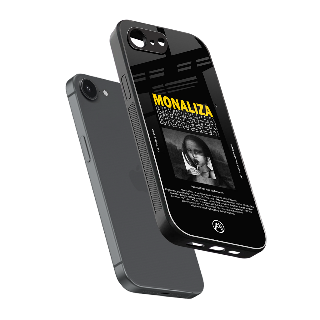 lollipop monaliza back phone cover | glass case for iphone 16e