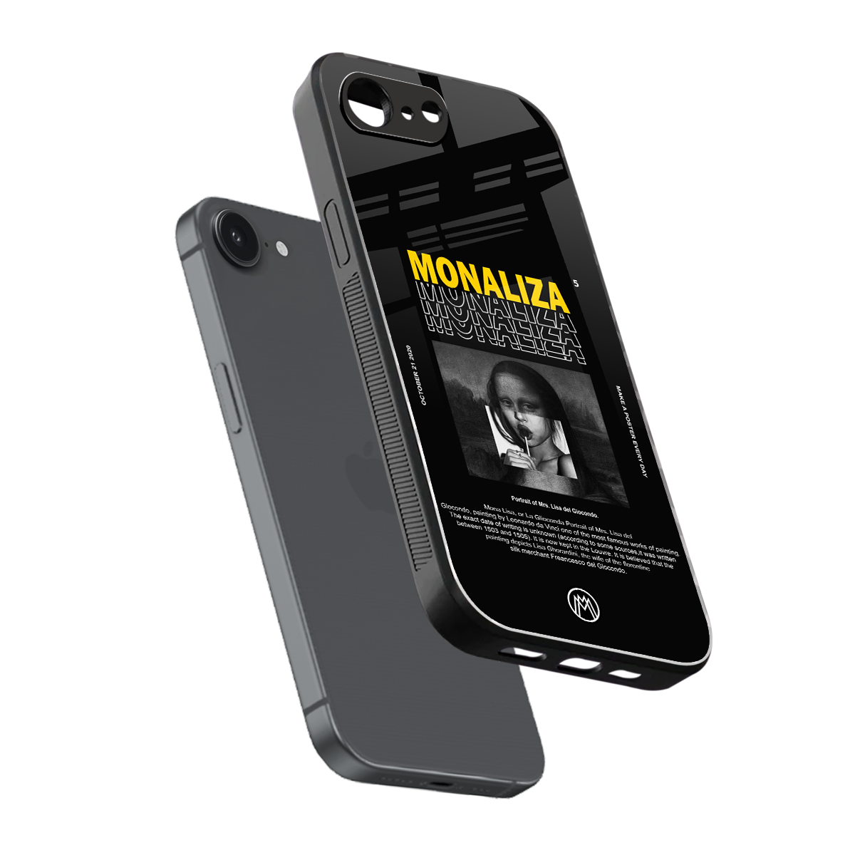 lollipop monaliza back phone cover | glass case for iphone 16e