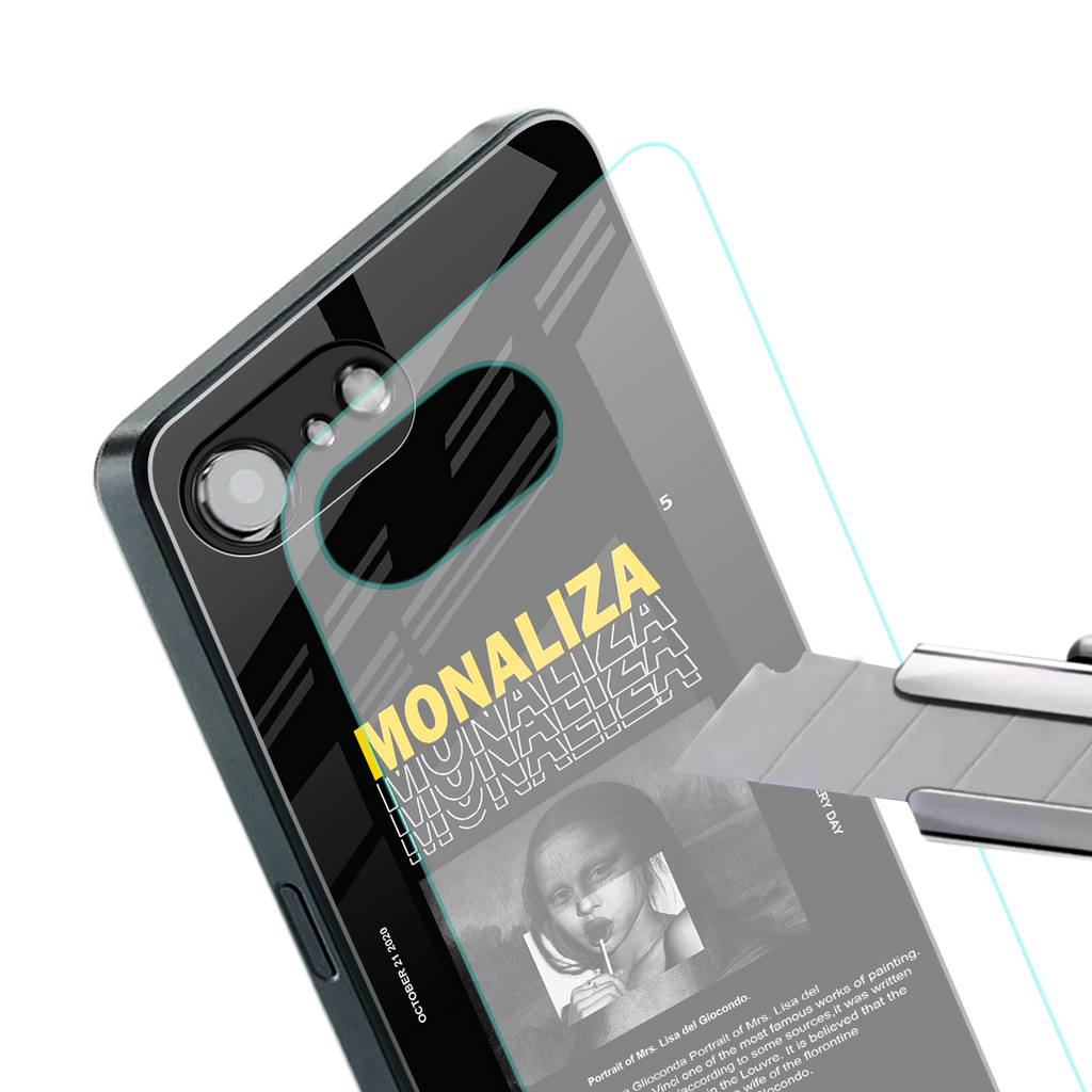 lollipop monaliza back phone cover | glass case for iphone 16e